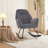 Grey High Back Rocking Chair for Nursery with Upholstered Armch Rocking Chairs Living and Home 