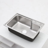 60/68cm W Stainless Steel Kitchen Sink Single Bowl Catering Kitchen Sinks Living and Home 
