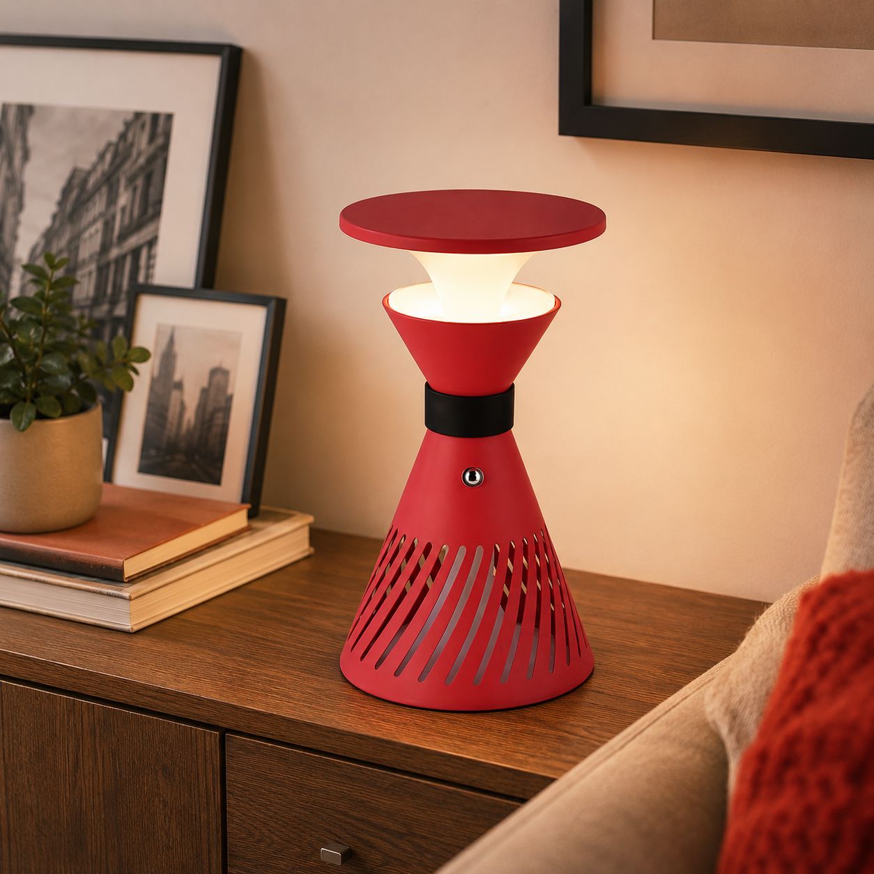Retro Funnel Ambient Table Lamp - Portable Dimmable Cordless LED Light Lightsin UK 