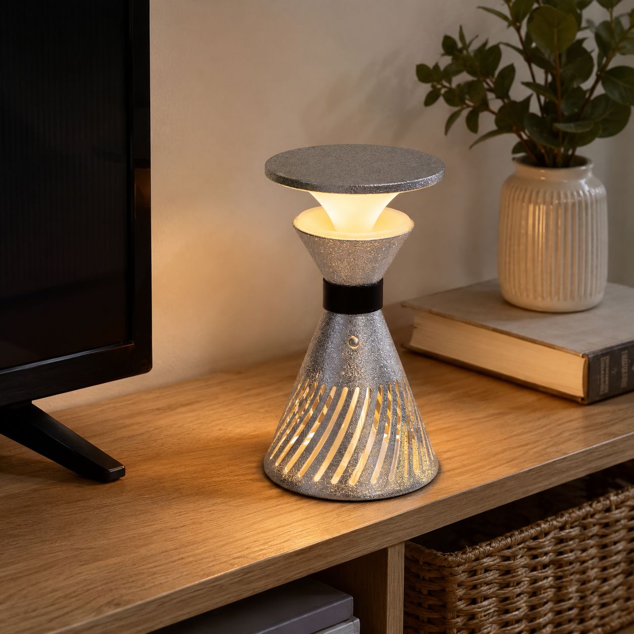 Retro Funnel Ambient Table Lamp - Portable Dimmable Cordless LED Light Lightsin UK 