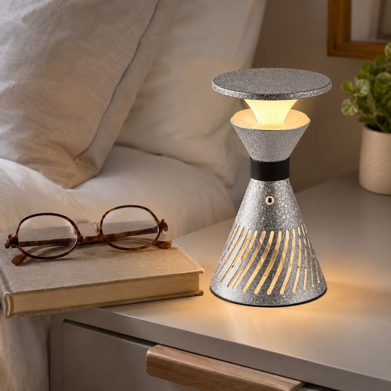 Retro Funnel Ambient Table Lamp - Portable Dimmable Cordless LED Light Lightsin UK 