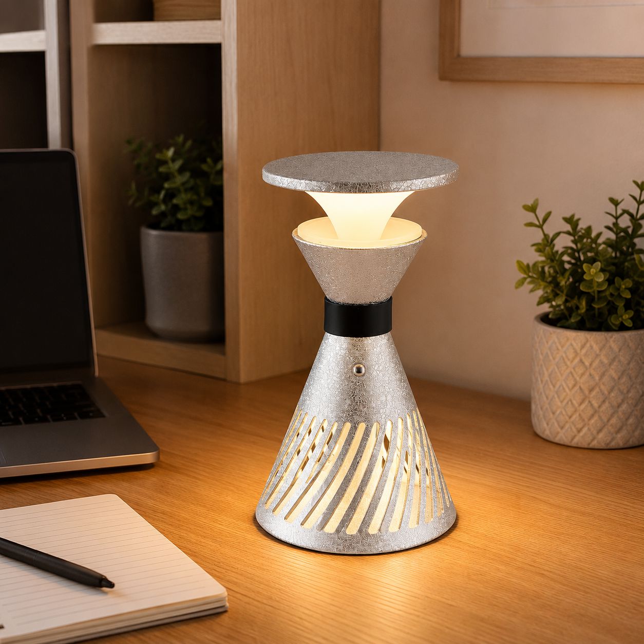Retro Funnel Ambient Table Lamp - Portable Dimmable Cordless LED Light Lightsin UK 