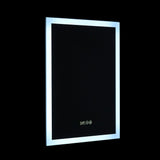 Anti-Fog Aluminum LED Touch Switch Bathroom Vanity Mirror with Clock Bathroom Mirrors Living and Home 