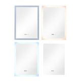 Anti-Fog Aluminum LED Touch Switch Bathroom Vanity Mirror with Clock Bathroom Mirrors Living and Home 