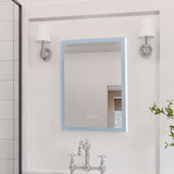 Anti-Fog Aluminum LED Touch Switch Bathroom Vanity Mirror with Clock Bathroom Mirrors Living and Home 