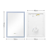 Anti-Fog Aluminum LED Touch Switch Bathroom Vanity Mirror with Clock Bathroom Mirrors Living and Home 