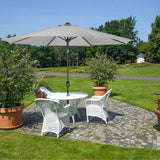 3M Sunshade Parasol Backyard Garden Tilt Umbrella with Crank Parasols Living and Home Light Grey 