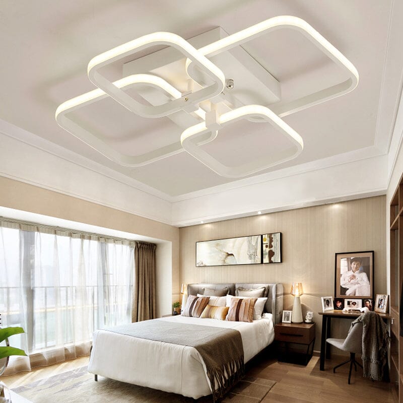 4/6/8 Headers Square LED Ceiling Light Dimmable with Remote Control Ceiling Lights Living and Home 4 Headers 