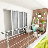 60cm Wide Silver Floor Mount Stainless Steel Handrail for Slopes and Stairs Handrails Living and Home 