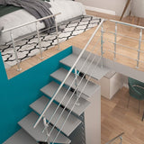 180cm Floor Mount Stainless Steel Handrail for Slopes and Stairs Handrails Living and Home 