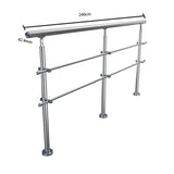 240cm Floor Mount Stainless Steel Handrail for Slopes and Stairs Handrails Living and Home 2 cross bar 
