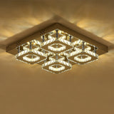 68 W Square LED Ceiling Light with Crystal Dimmable Warm Light Ceiling Lights Living and Home 