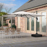 Square Base 3 x 3 m Square Cantilever Parasol Outdoor Hanging Umbrella for Garden and Patio Parasols Living and Home Light Grey 