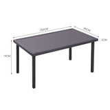 150cm Width Garden Table Dining Patio Outdoor Table Rectangle Table Black/Brown Garden Dining Tables Living and Home 
