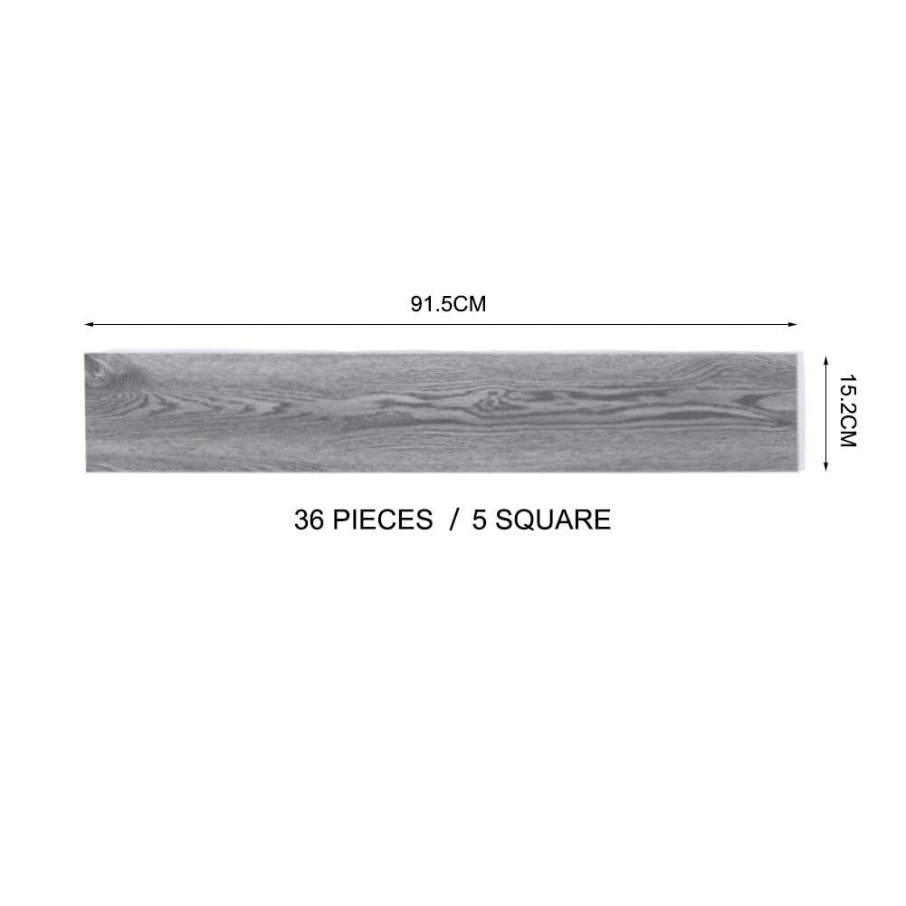 PVC Wooden Self-adhesive Laminate Flooring Planks for Home Decor Living and Home Silver grey 