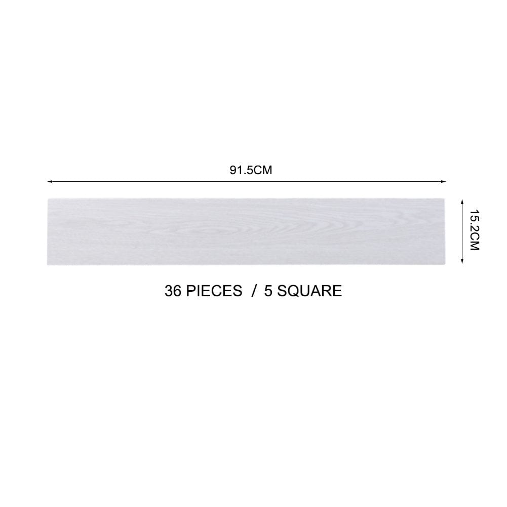 PVC Wooden Self-adhesive Laminate Flooring Planks for Home Decor Living and Home White 