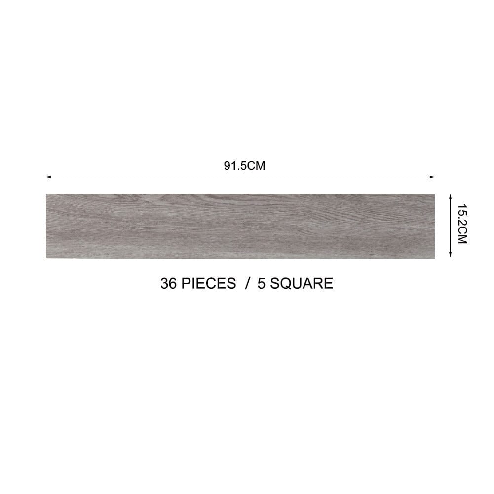 PVC Wooden Self-adhesive Laminate Flooring Planks for Home Decor Living and Home Grey 