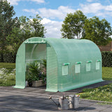 13×9ft/ 19×9ft Metal Framed Walk-in Greenhouse with Zipper Door and Windows Greenhouses Living and Home 13×9ft 