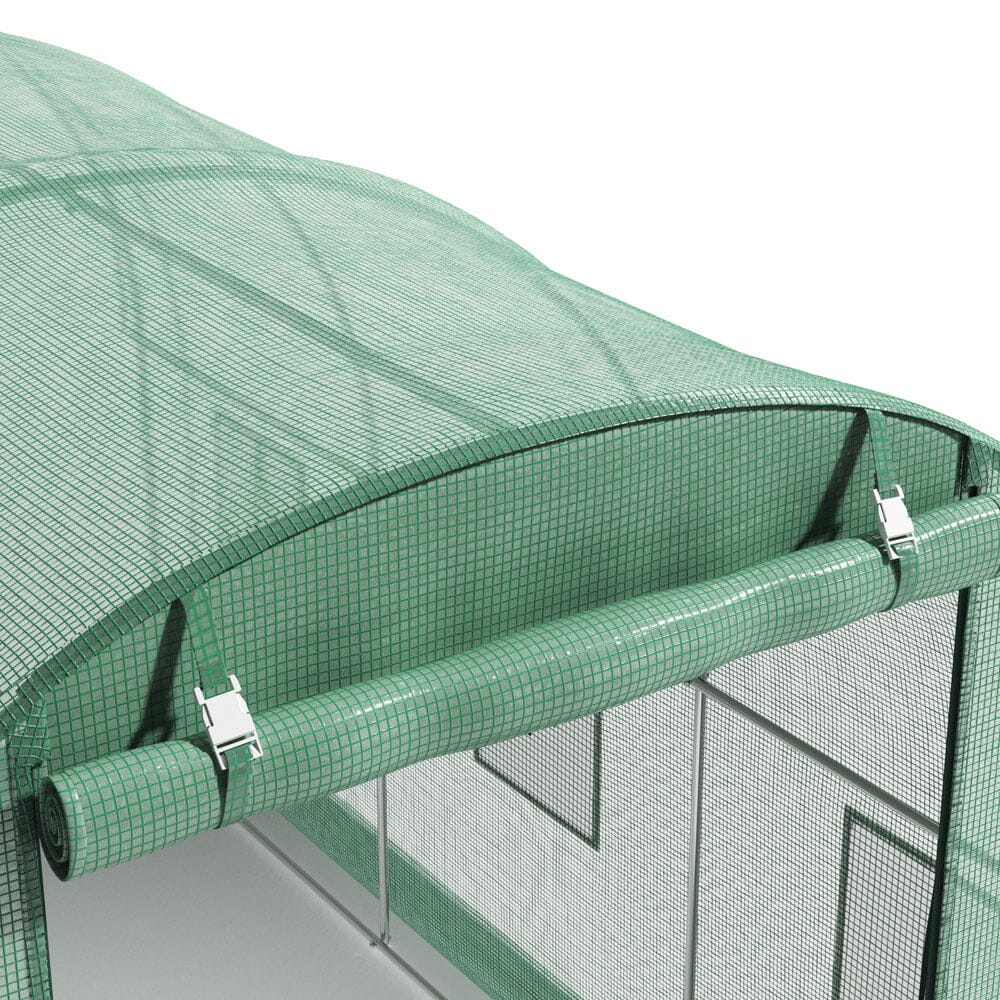 Green Outdoor Walk-in Tunnel Greenhouse with Steel Frame Greenhouses Living and Home 