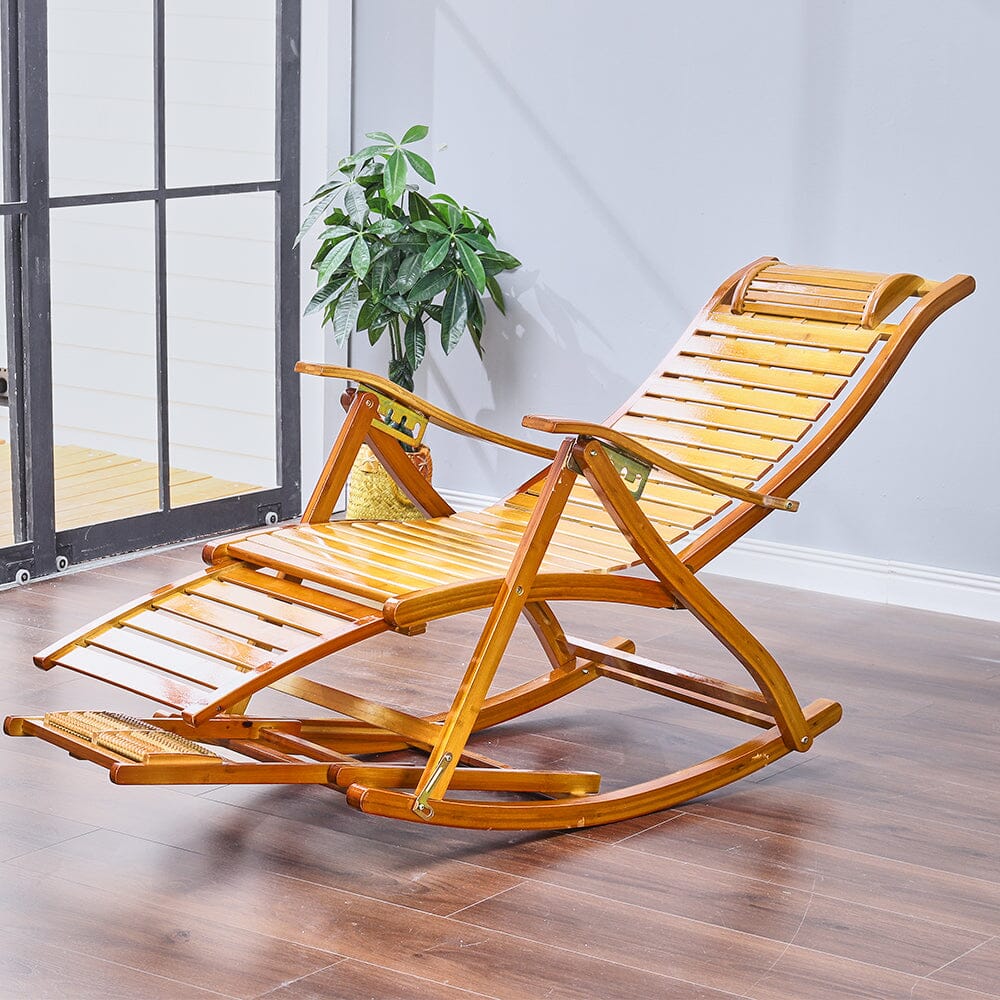 Bamboo Rocking Chair Foldable Recliner – Living and Home