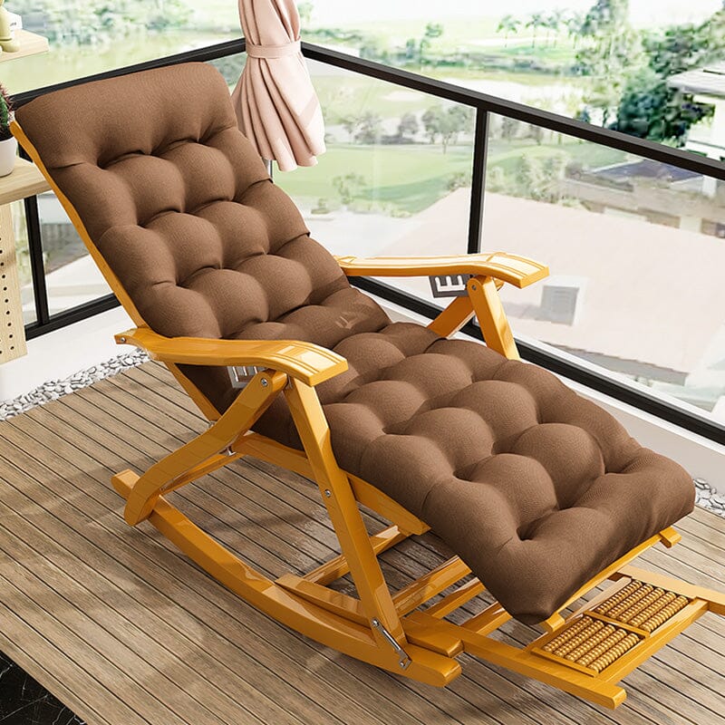 Rocking Chair Simple Wooden Long Chair Relax Chair Folding Rocking
