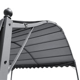 300cm W Outdoor Metal Arched Pergola with Shade Dark Grey Canopies & Gazebos Living and Home 