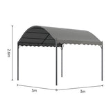 300cm Wide Outdoor Metal Arched Pergola with Shade Dark Grey Canopies & Gazebos Living and Home 