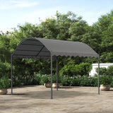 300cm Wide Outdoor Metal Arched Pergola with Shade Dark Grey Canopies & Gazebos Living and Home 