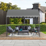 300cm Wide Outdoor Metal Arched Pergola with Shade Dark Grey Canopies & Gazebos Living and Home 