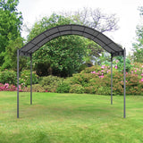 300cm Wide Outdoor Metal Arched Pergola with Shade Dark Grey Canopies & Gazebos Living and Home 