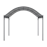 300cm W Outdoor Metal Arched Pergola with Shade Dark Grey Canopies & Gazebos Living and Home 