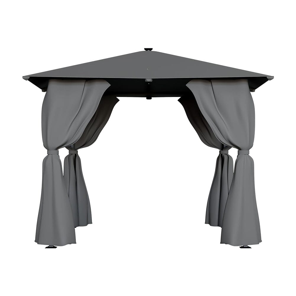 Garden Sheds 300cm Wide Metal Gazebo with Lights Canopies & Gazebos Living and Home 