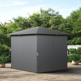 Garden Sheds 300cm Wide Metal Gazebo with Lights Canopies & Gazebos Living and Home 