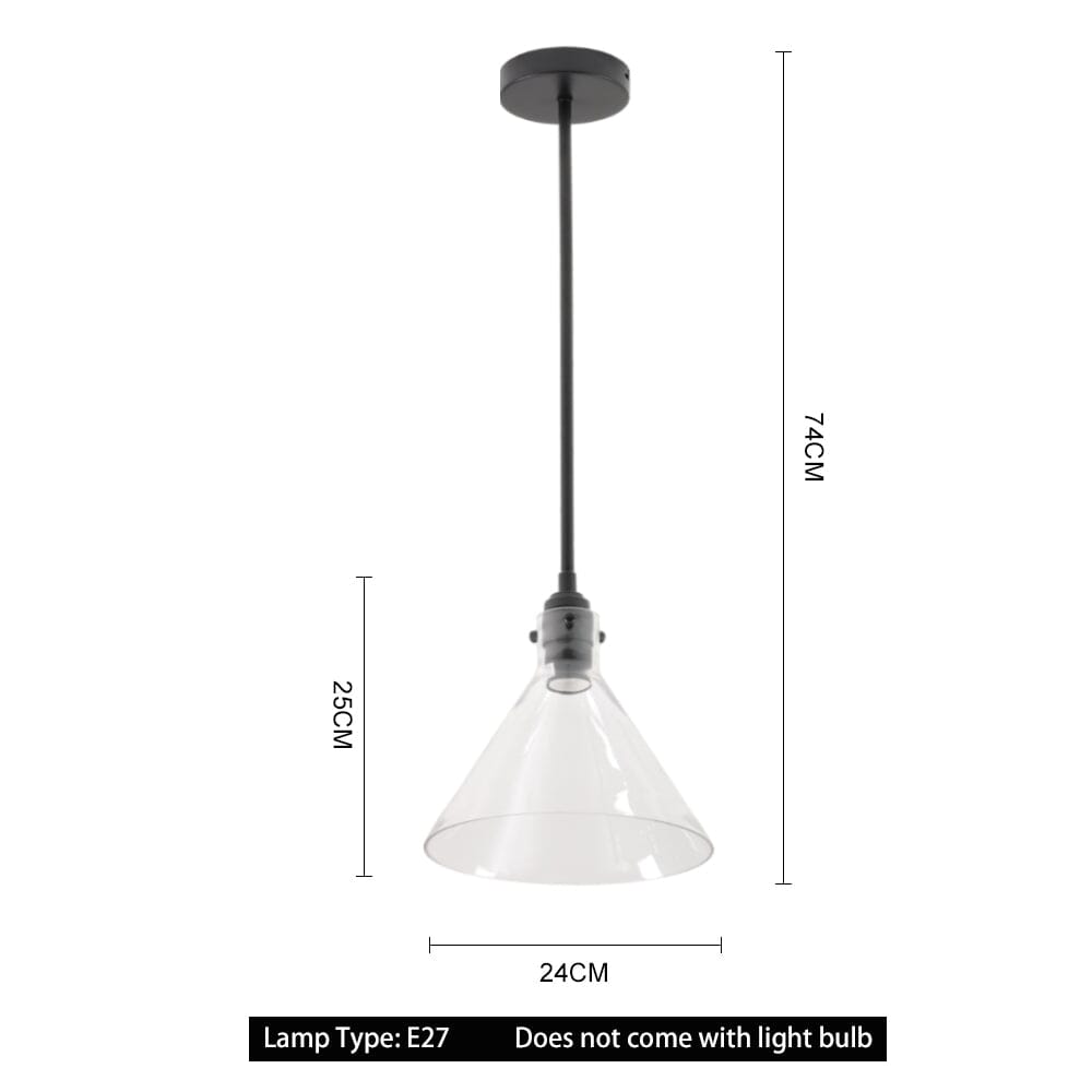 Matte Black 1-Light Pendant with Clear Glass Lampshade Pendant Lights Living and Home 