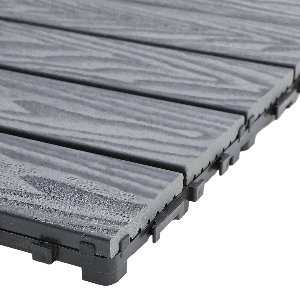 Wood Grain Composite Deck Tile Set of 11/6 Floor Planks Living and Home 