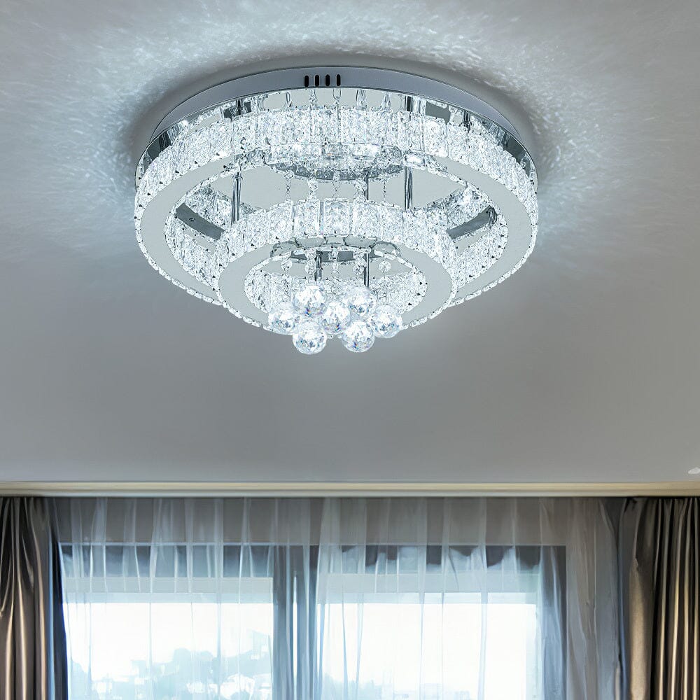 Double Tier Round Crystal Celling Light Living and Home 