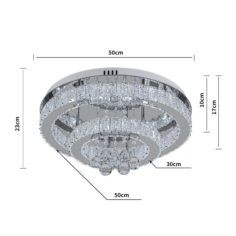 Double Tier Round Crystal Celling Light Living and Home 