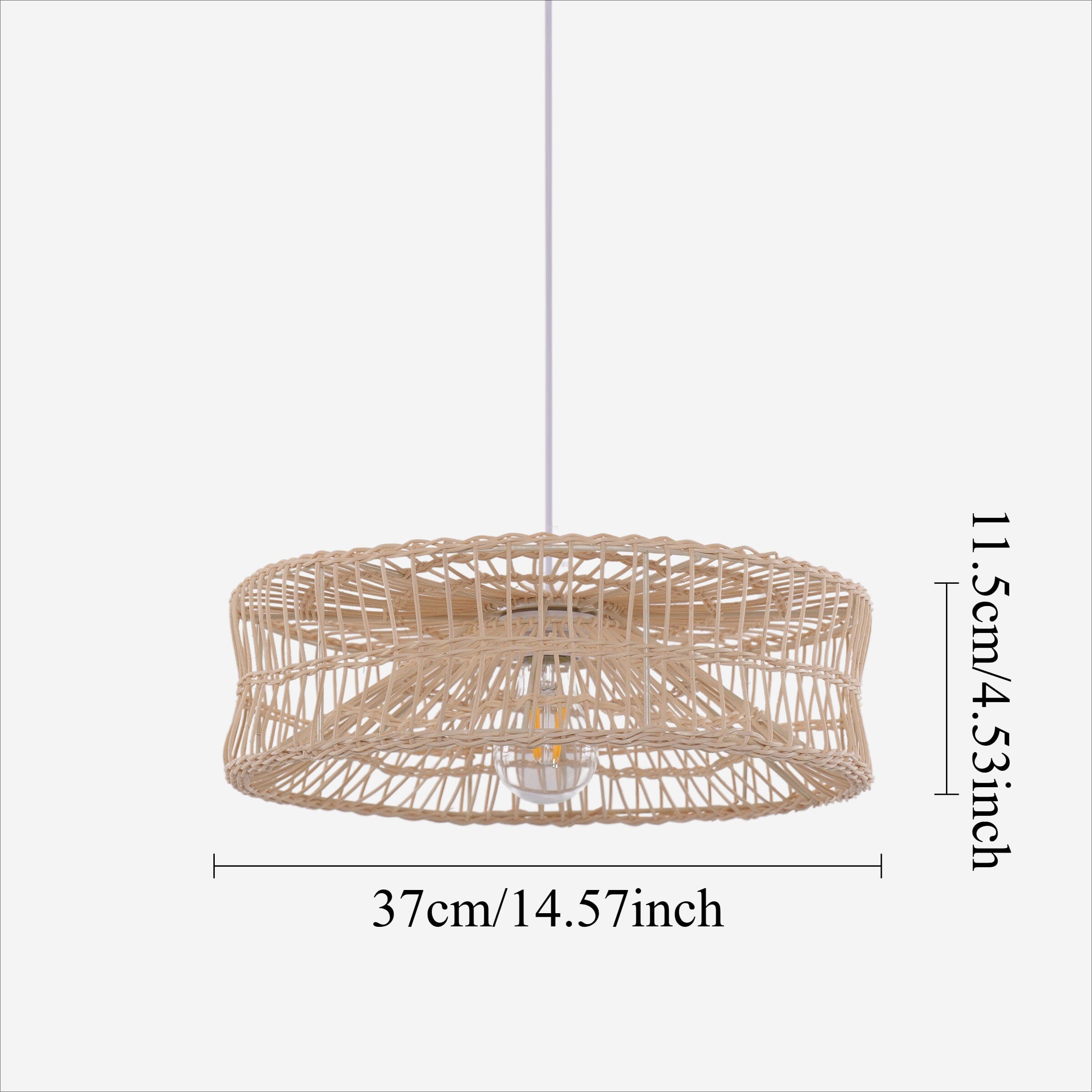 Lightsin Shallow Rattan Pendant Light for Kitchen Island Dining Area or Reading Corner Lightsin UK 