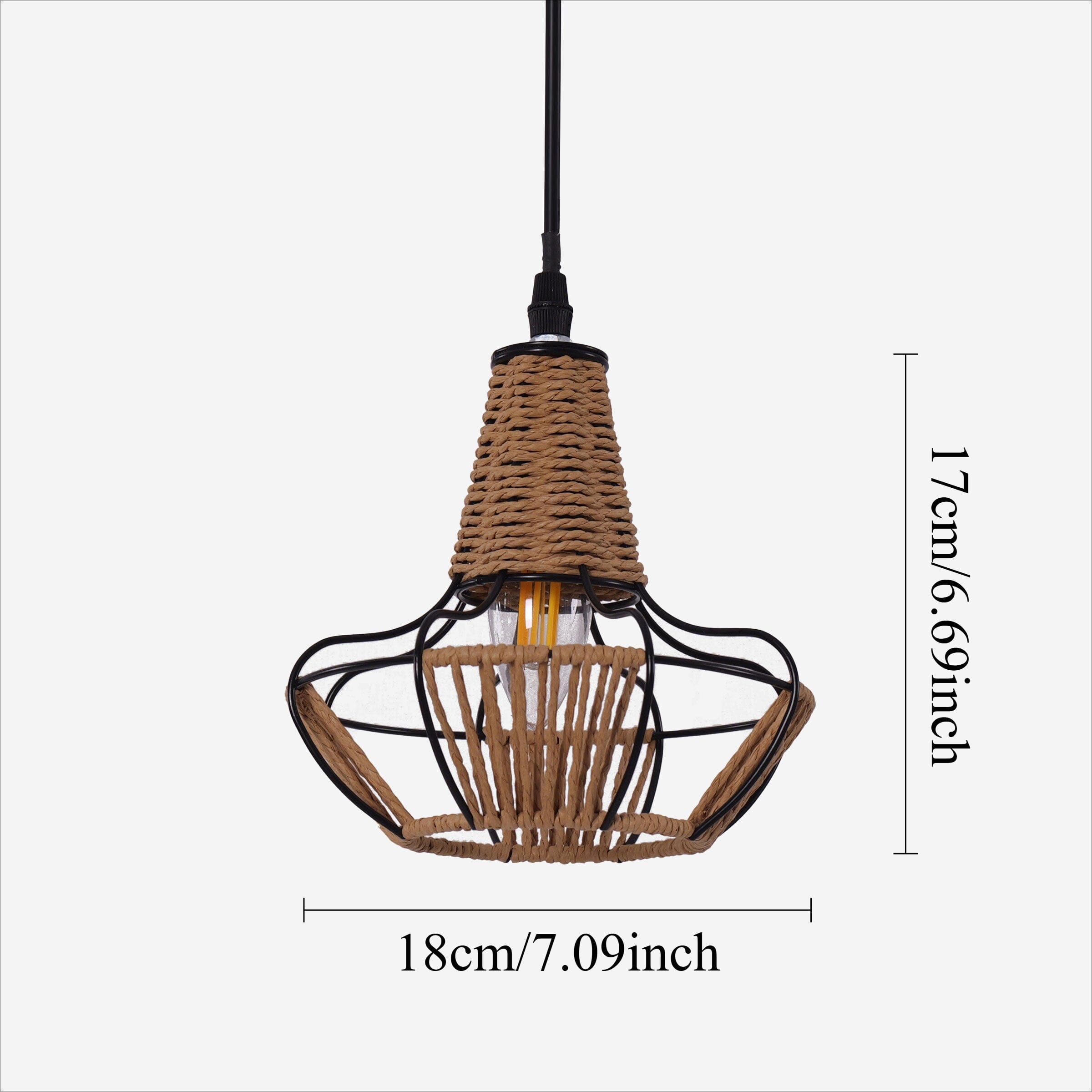 Lightsin Woven Rattan Cage Pendant Light for Natural Charm and Effortless Elegance Living and Home 