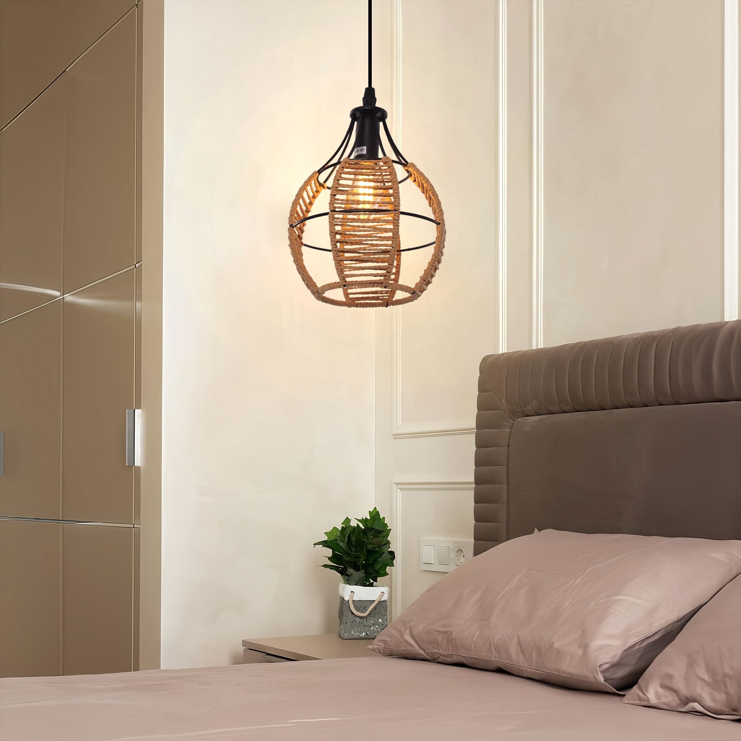 ‍Lightsin Woven Paper Rope Pendant Light for Cozy Elegance and Timeless Charm (100% off) Lightsin UK 1 Unit 
