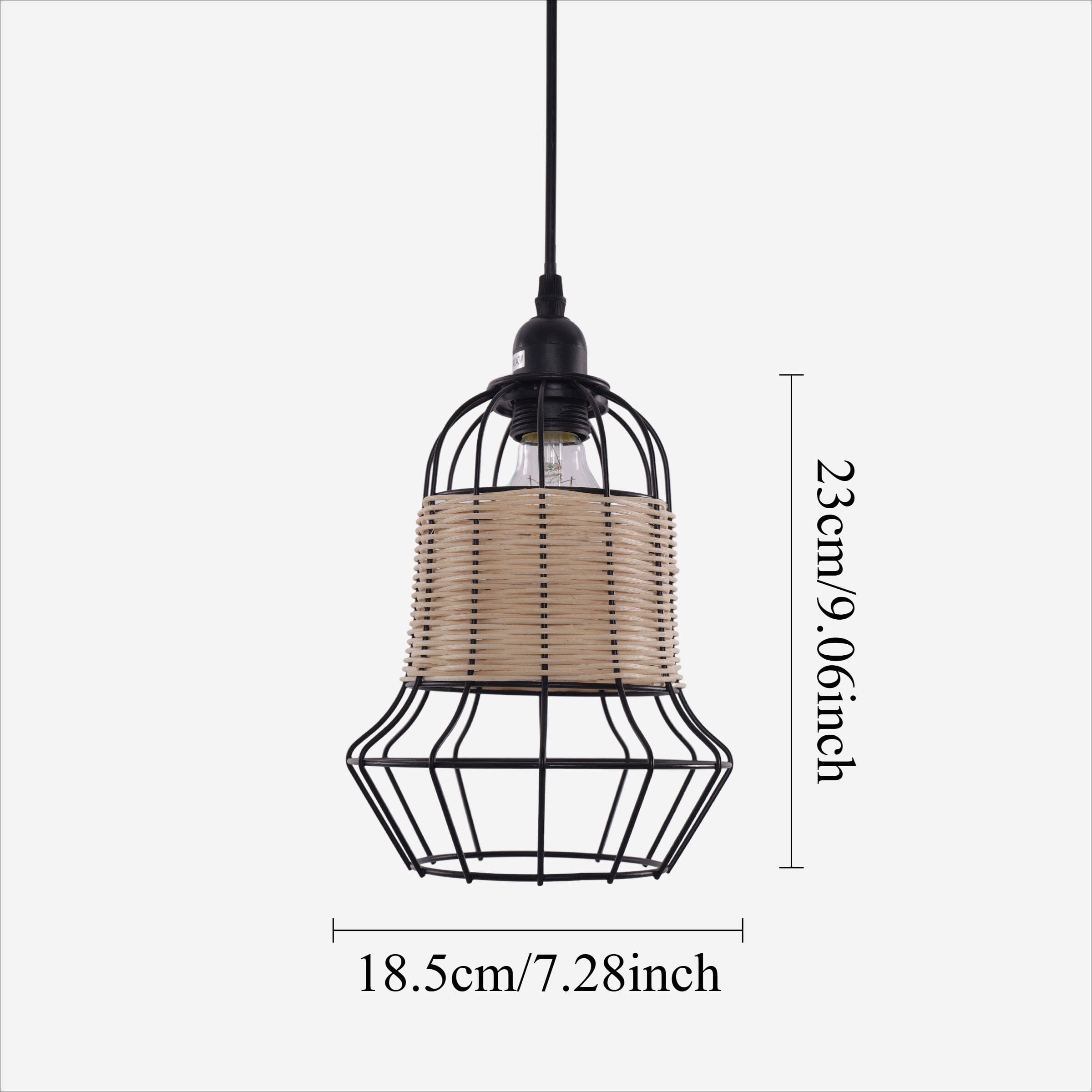 Lightsin Basket-Inspired Bar Pendant Light Natural Rattan Pendant Lighting Lightsin UK 