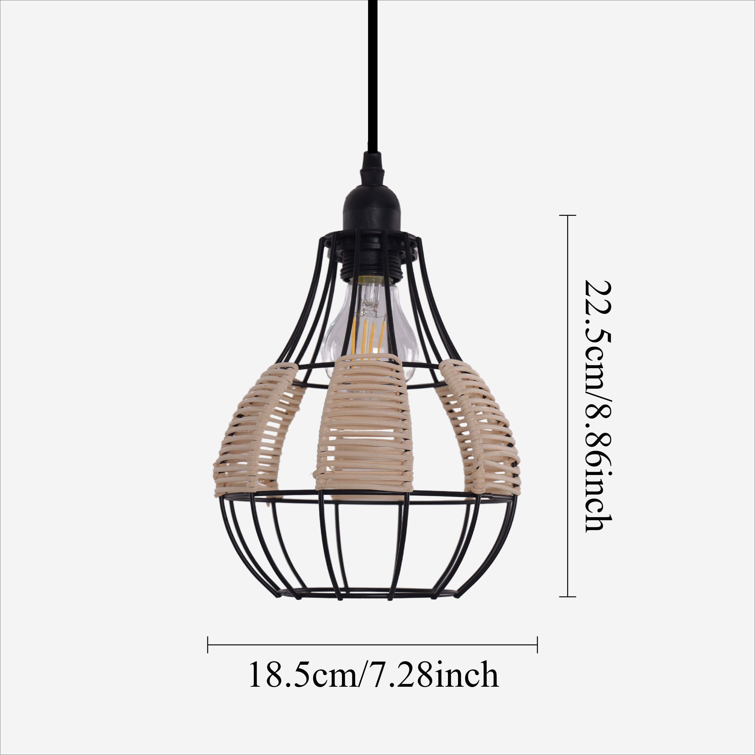 Lightsin Basketweave Rattan Pendant Light for Cozy Earthy Elegance Lightsin UK 