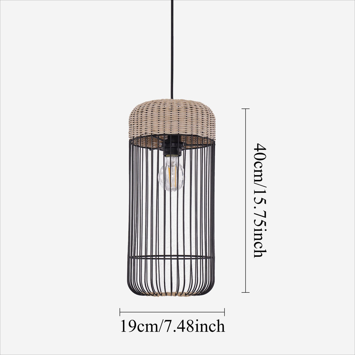 Lightsin Woven Rattan Cylinder Pendant Light for Warm and Inviting Spaces Lightsin UK 