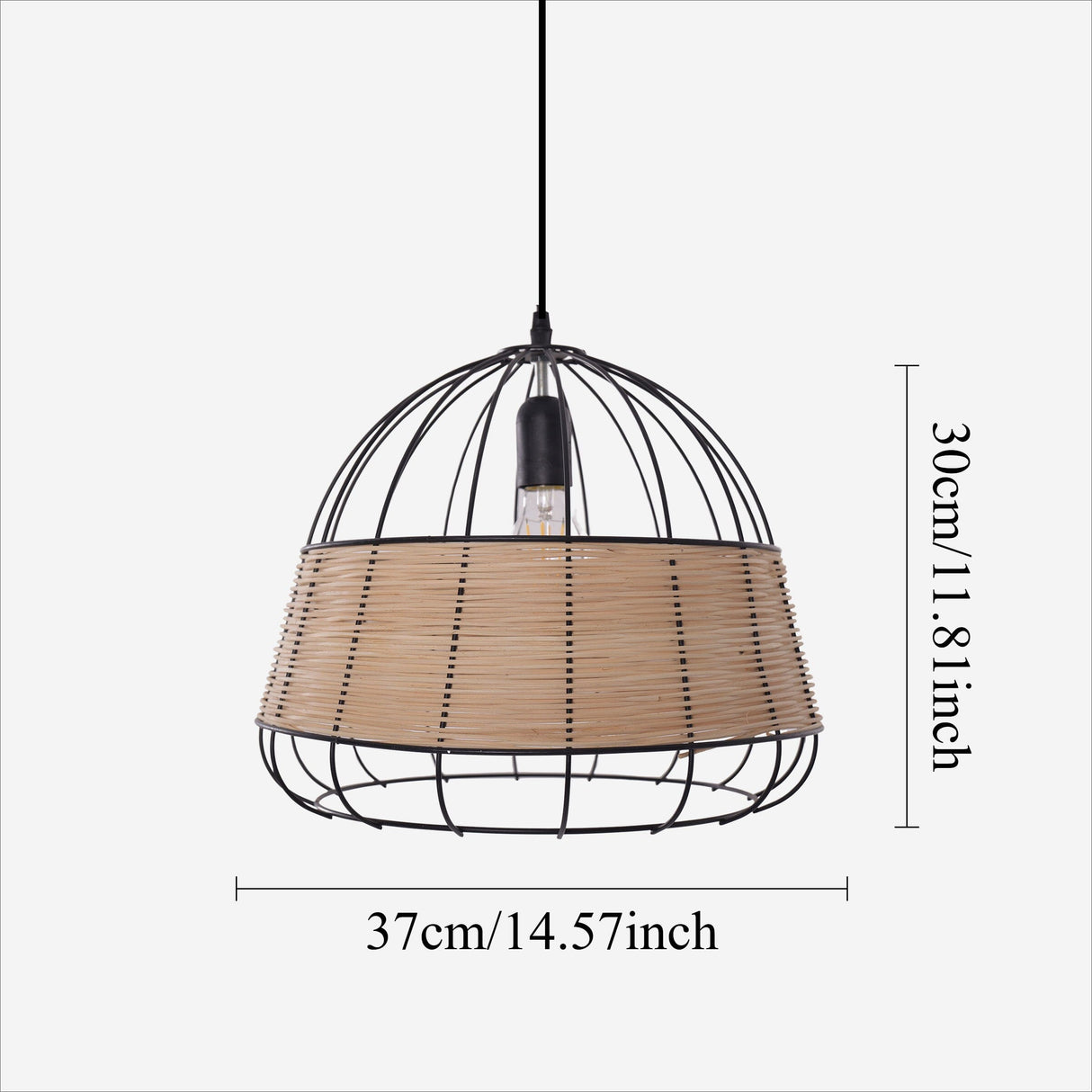 Lightsin Handcrafted Rattan Pendant Light with Iron Frame for Home Décor Lightsin UK 