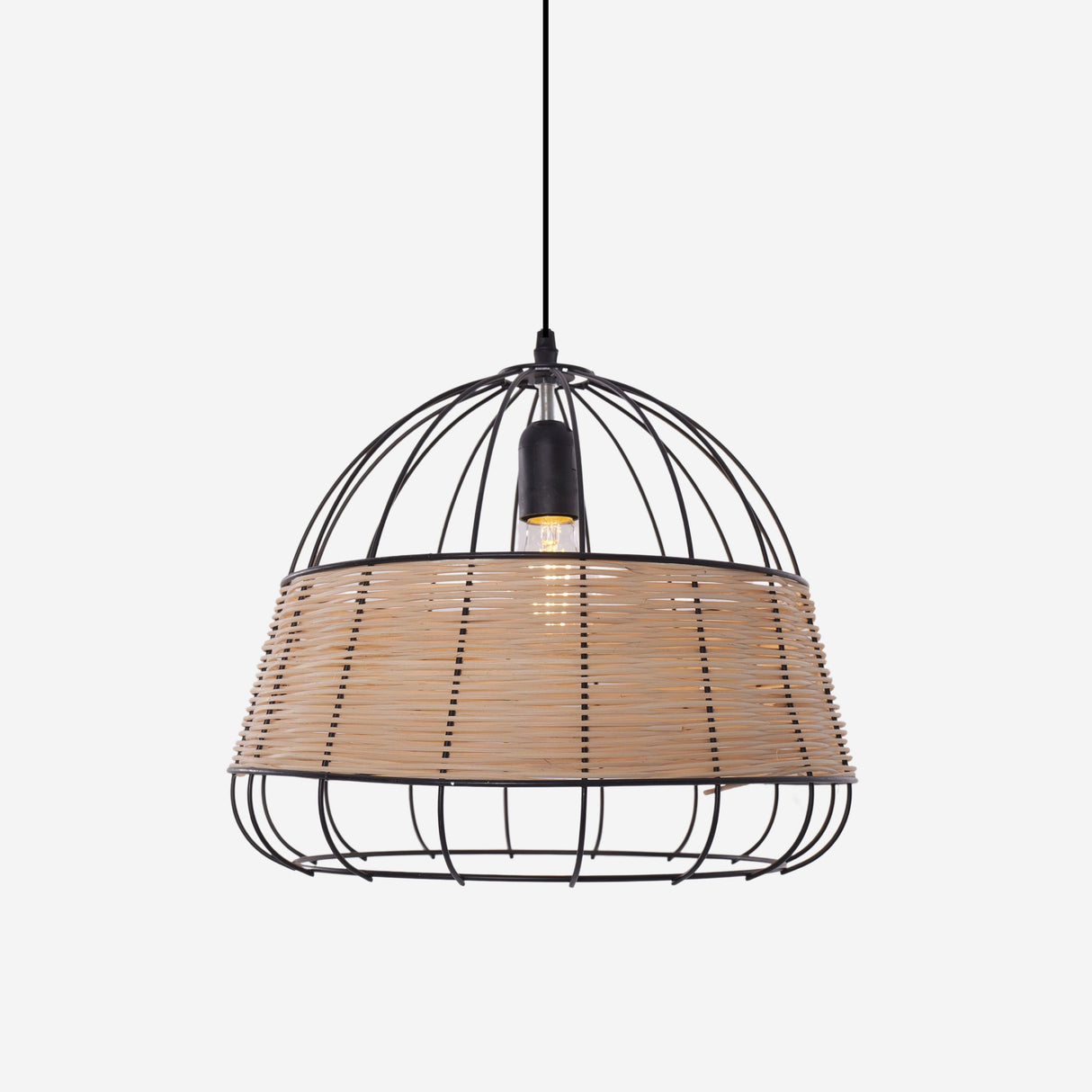 Lightsin Handcrafted Rattan Pendant Light with Iron Frame for Home Décor Lightsin UK 