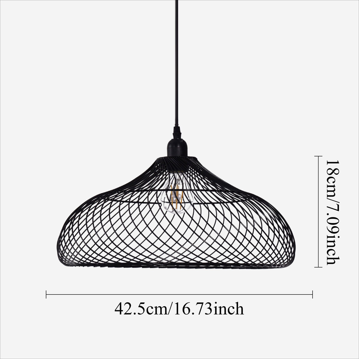 Lightsin Industrial Style Black Iron Pendant Light with Spiral Design Lightsin UK 