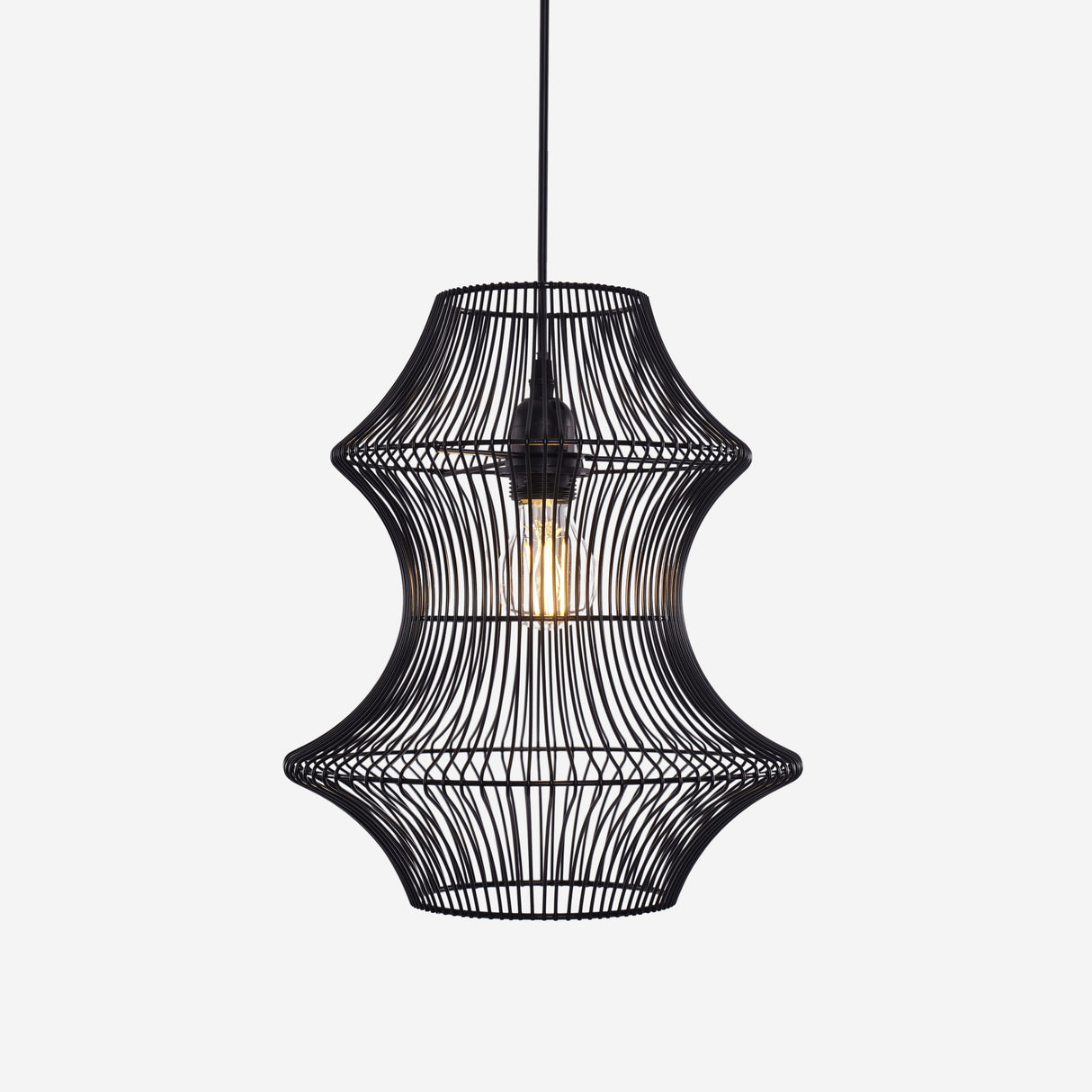 Lightsin Industrial Black Iron Pendant Light with Hourglass Shape Lightsin UK 