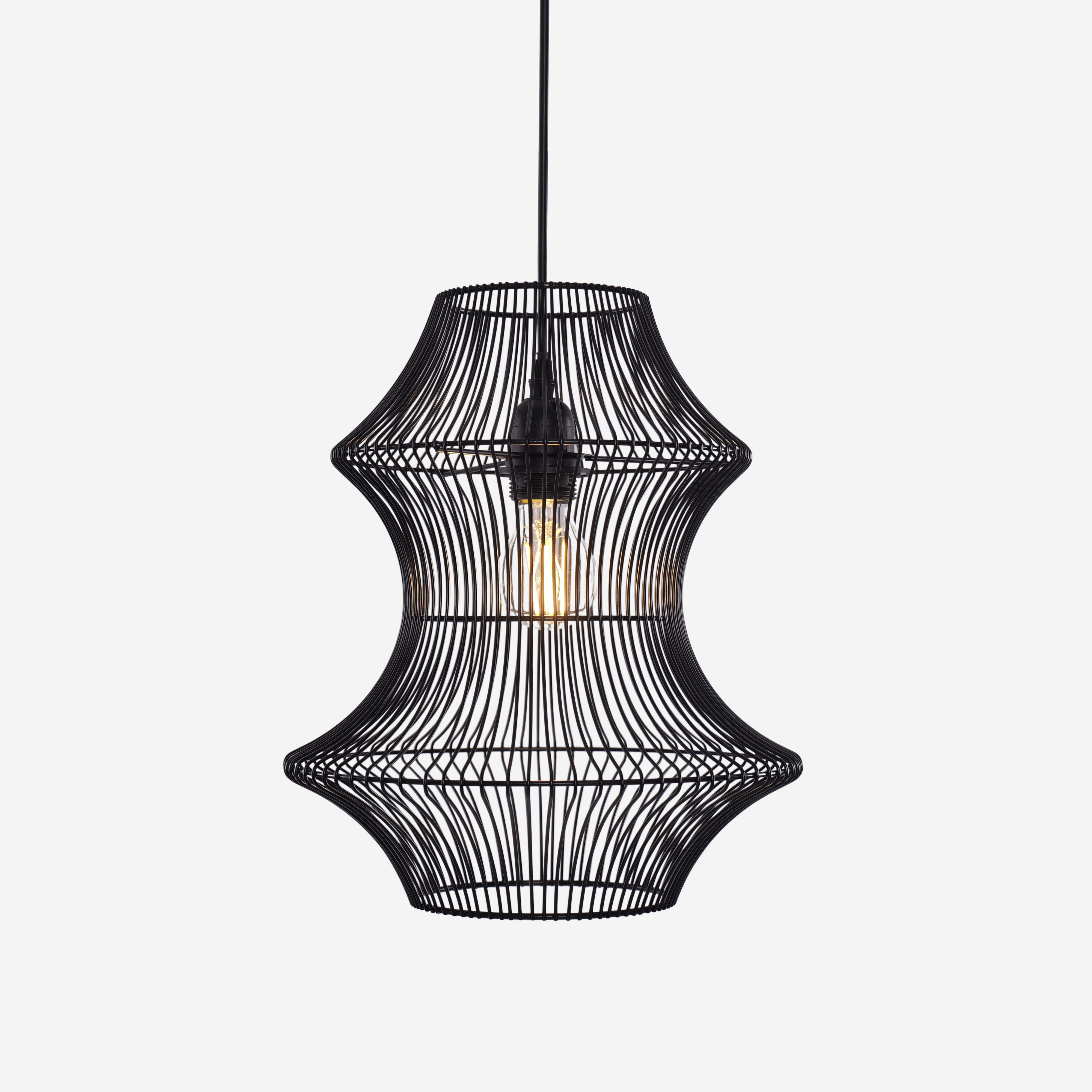 Lightsin Industrial Black Iron Pendant Light with Hourglass Shape Lightsin UK 