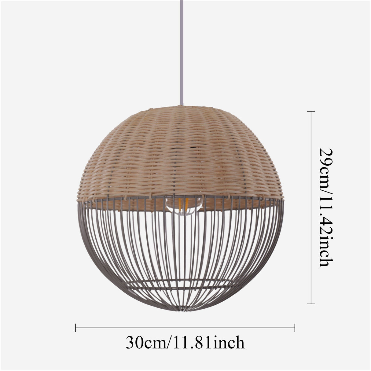 Lightsin Chic Rattan and Metal Pendant Light for Kitchen Lightsin UK 