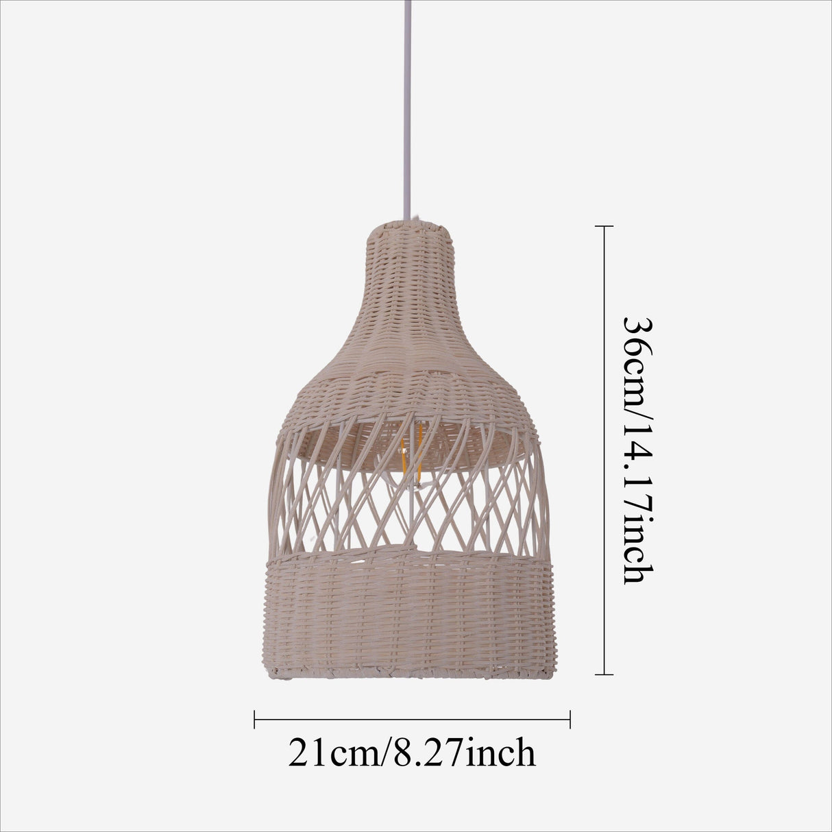 Lightsin Sustainable Handwoven White Rattan Light Fixture Lightsin UK 